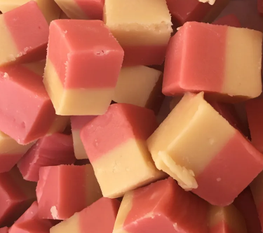 Strawberry and cream fudge